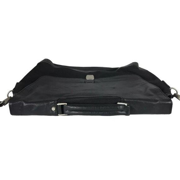 Samsonite Unisex Black Leather Pockets Dividers Detachable‎ Strap Laptop Bag - Picture 4 of 11